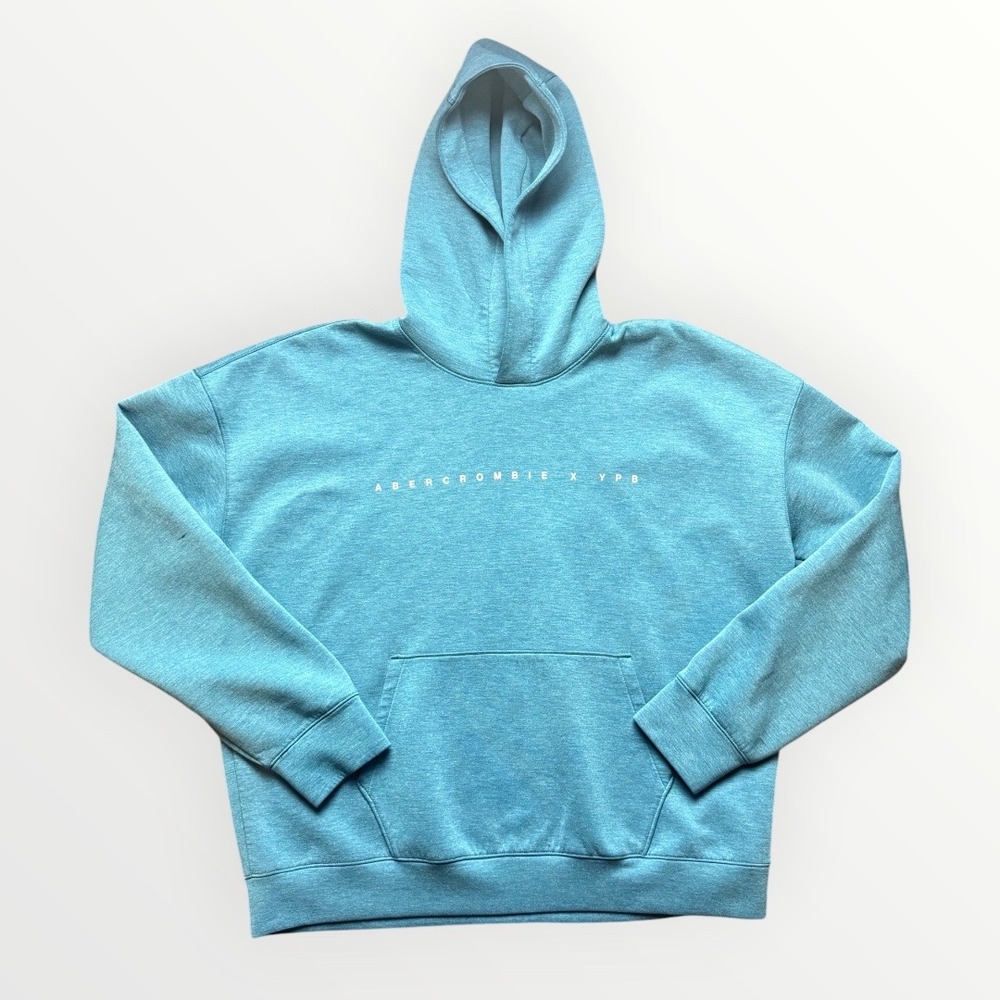 Abercrombie Kids X YPB Teal Blue Heather Active Hoodie Sweatshirt Size 17/18